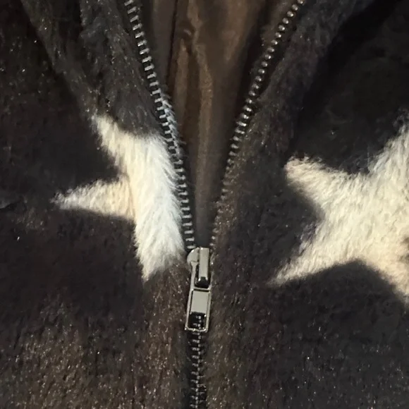 Andree Black and White Star Fleece Jacket - Picture 4 of 5